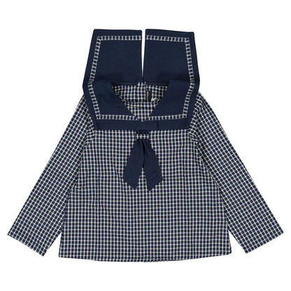 Blouse CHOISY - blue&ecru check [Maison Marelle](26FW)drop1 2
