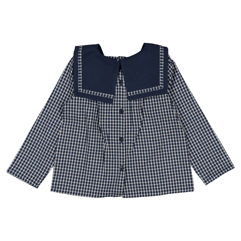 Blouse CHOISY - blue&ecru check [Maison Marelle](26FW)drop1 4
