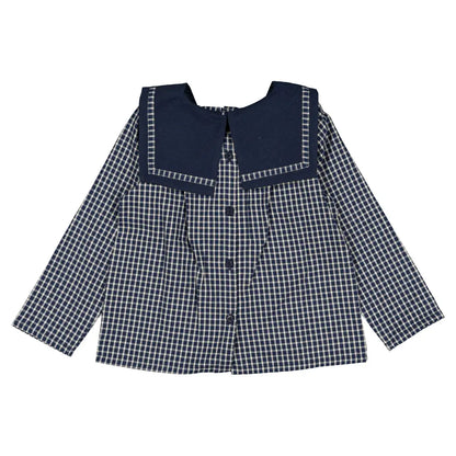 Blouse CHOISY - blue&ecru check [Maison Marelle](26FW)drop1 4