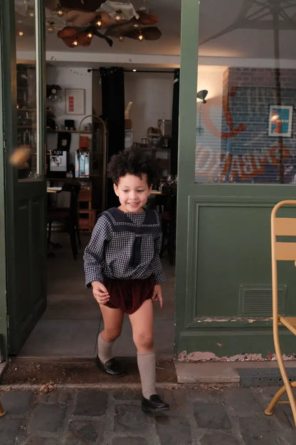 Blouse CHOISY - blue&ecru check [Maison Marelle](26FW)drop1 8