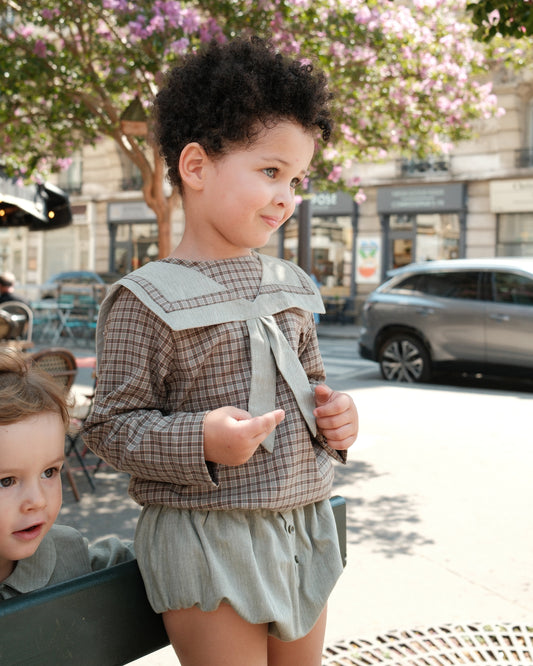 Blouse CHOISY - olive check [Maison Marelle](26FW)drop1 1