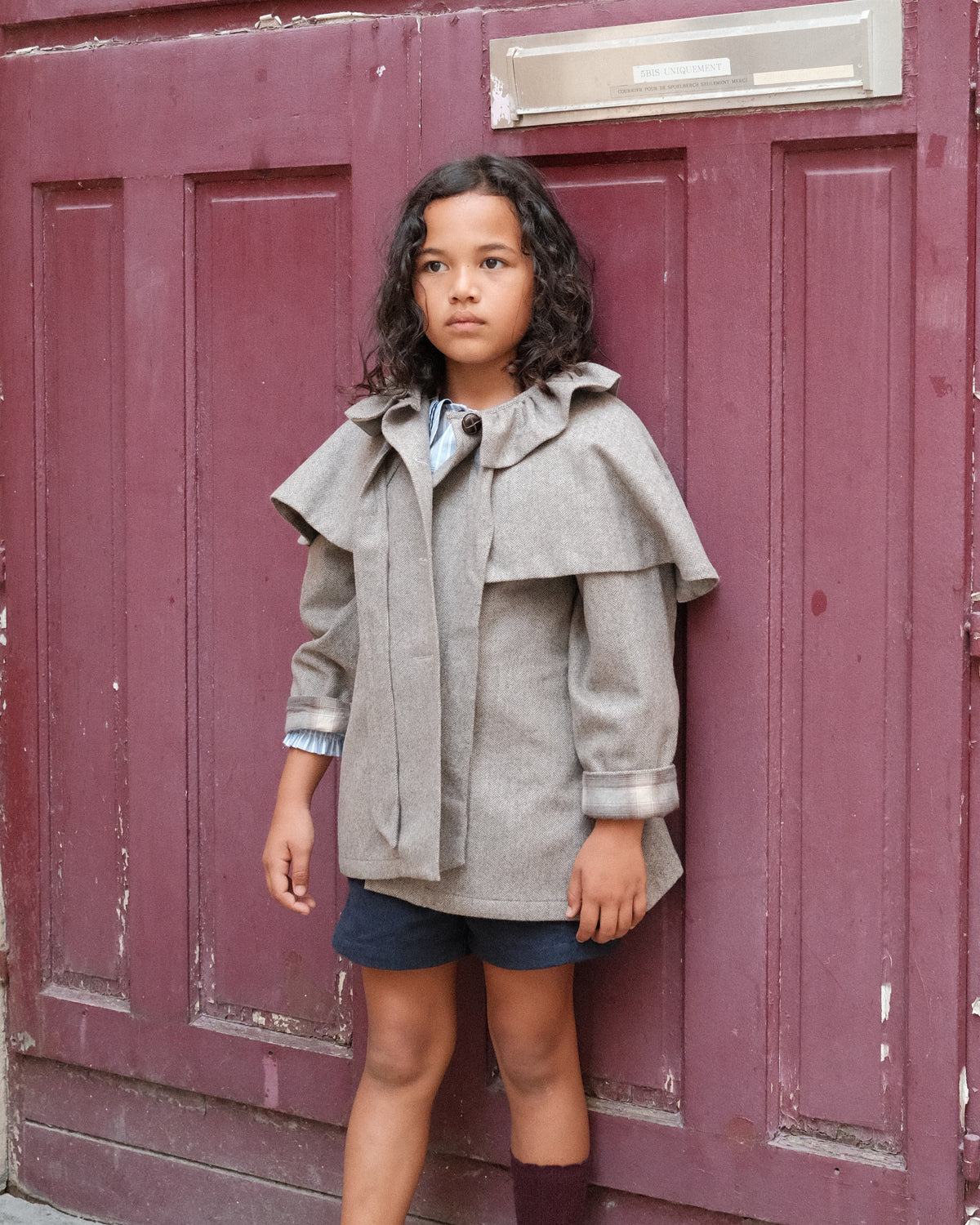Jacket DURET - taupe chevron [Maison Marelle](26FW)drop1 1