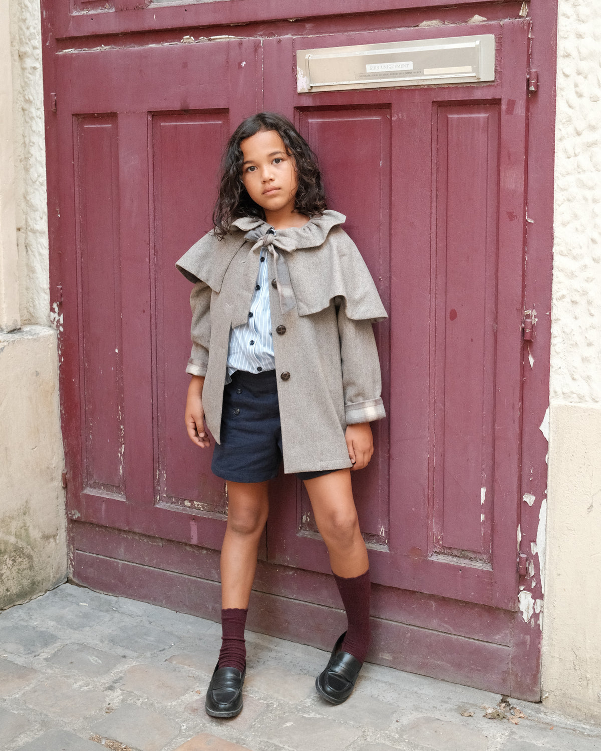 Jacket DURET - taupe chevron [Maison Marelle](26FW)drop1 2