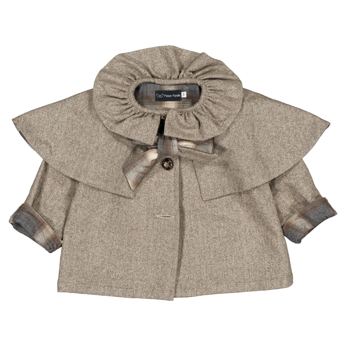 Jacket DURET - taupe chevron [Maison Marelle](26FW)drop1 6