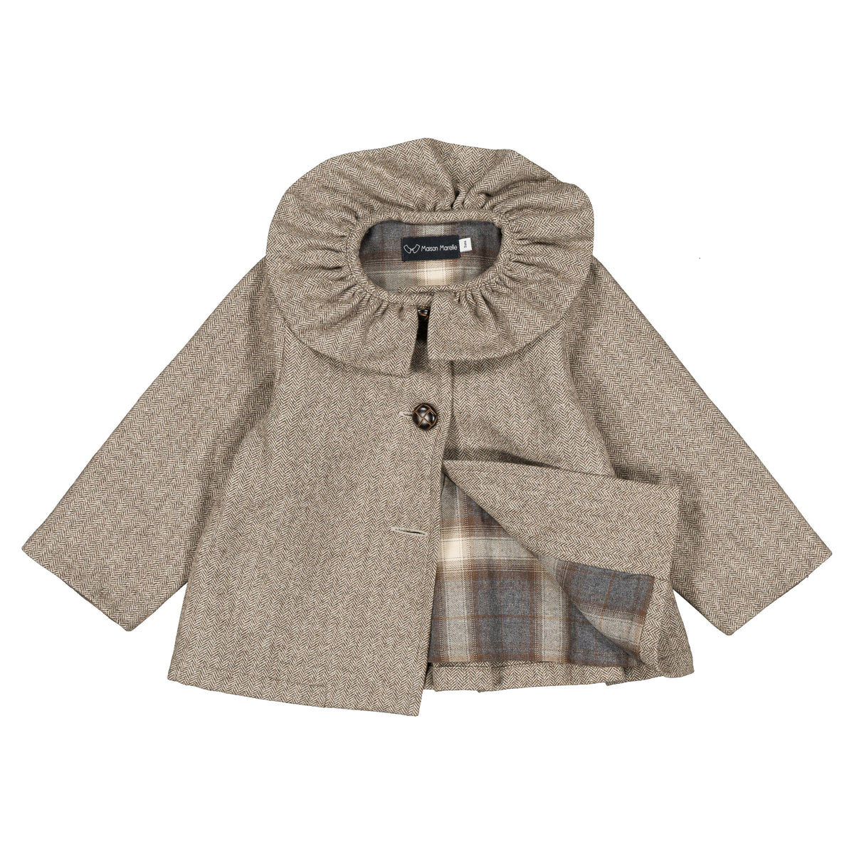 Jacket DURET - taupe chevron [Maison Marelle](26FW)drop1 9