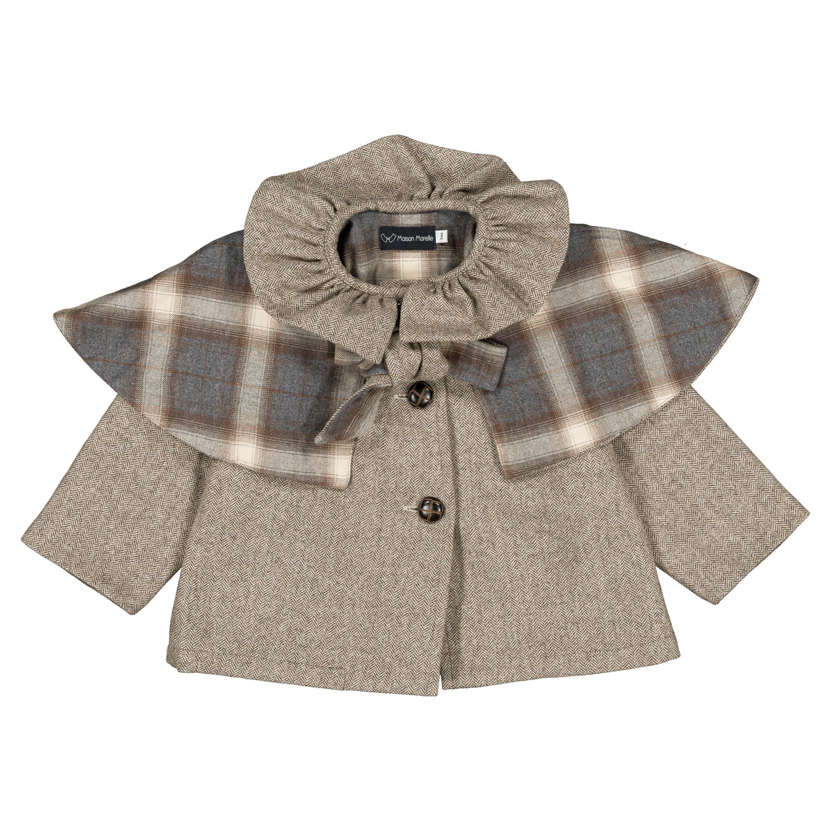 Jacket DURET - taupe chevron [Maison Marelle](26FW)drop1 12