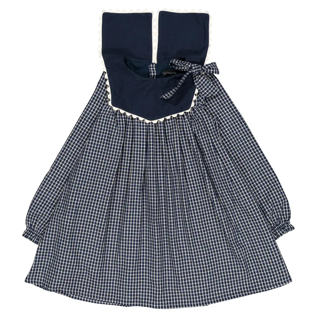 Dress ELIE - blue&ecru check [Maison Marelle](26FW)drop1 1