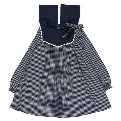 Dress ELIE - blue&ecru check [Maison Marelle](26FW)drop1 1