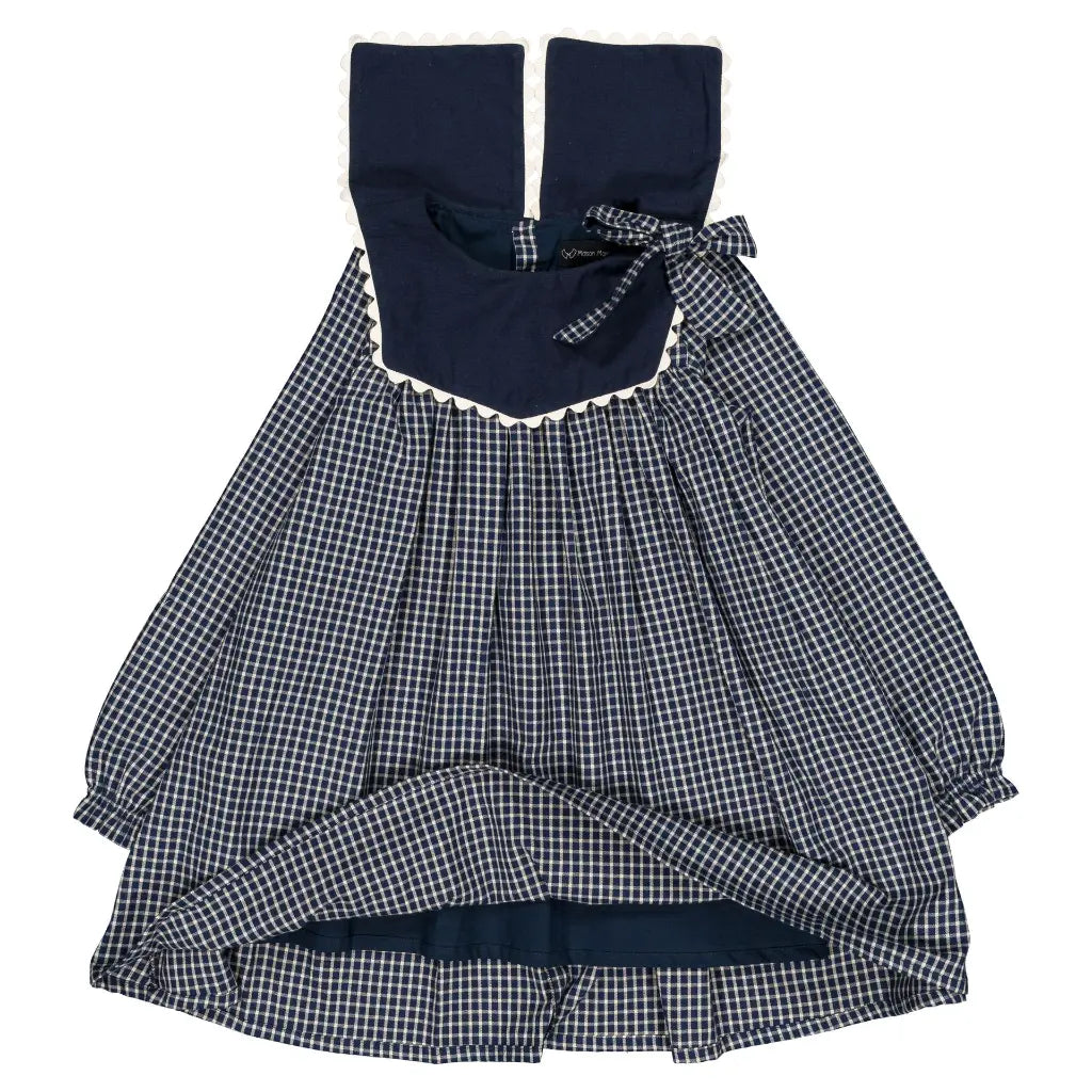 Dress ELIE - blue&ecru check [Maison Marelle](26FW)drop1 2