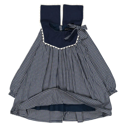 Dress ELIE - blue&ecru check [Maison Marelle](26FW)drop1 2