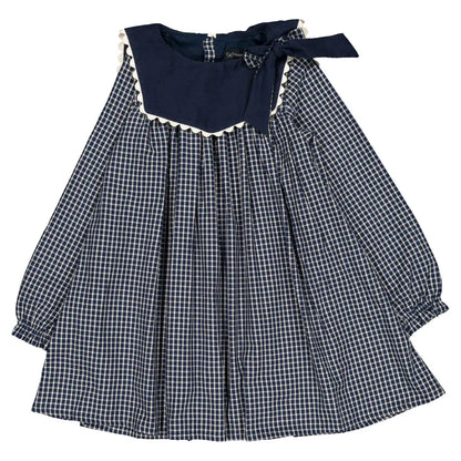 Dress ELIE - blue&ecru check [Maison Marelle](26FW)drop1 3