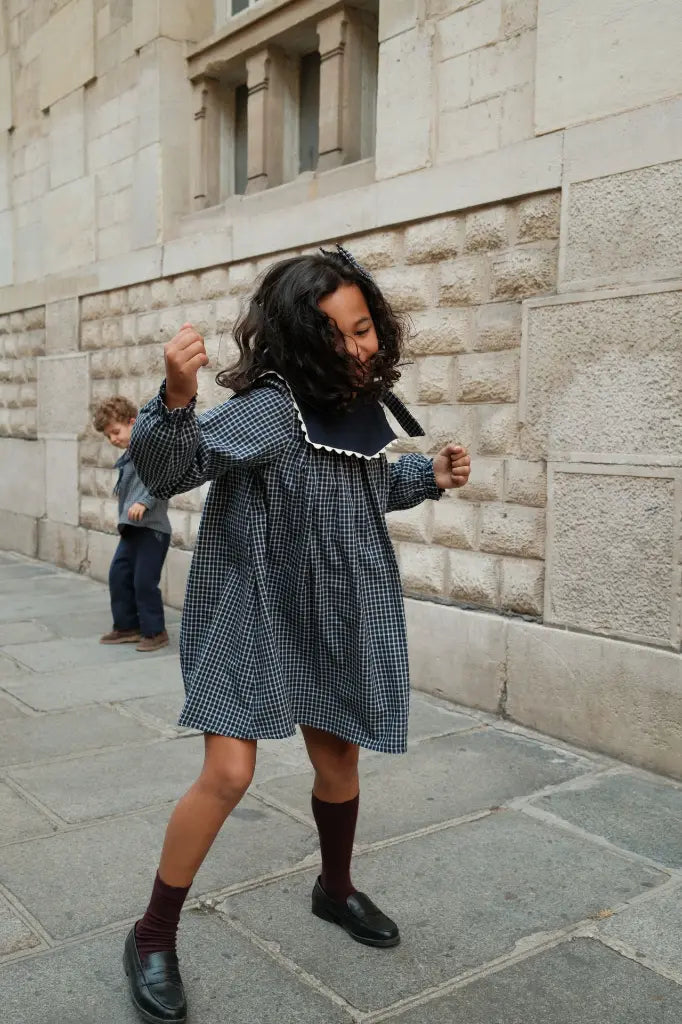 Dress ELIE - blue&ecru check [Maison Marelle](26FW)drop1 4