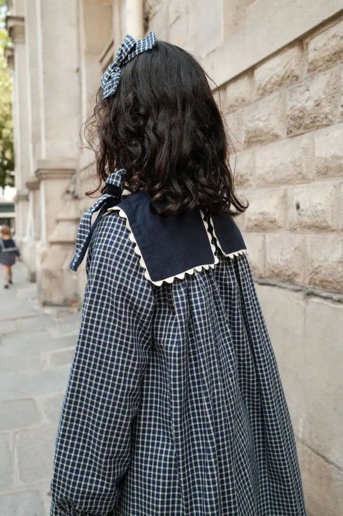Dress ELIE - blue&ecru check [Maison Marelle](26FW)drop1 6