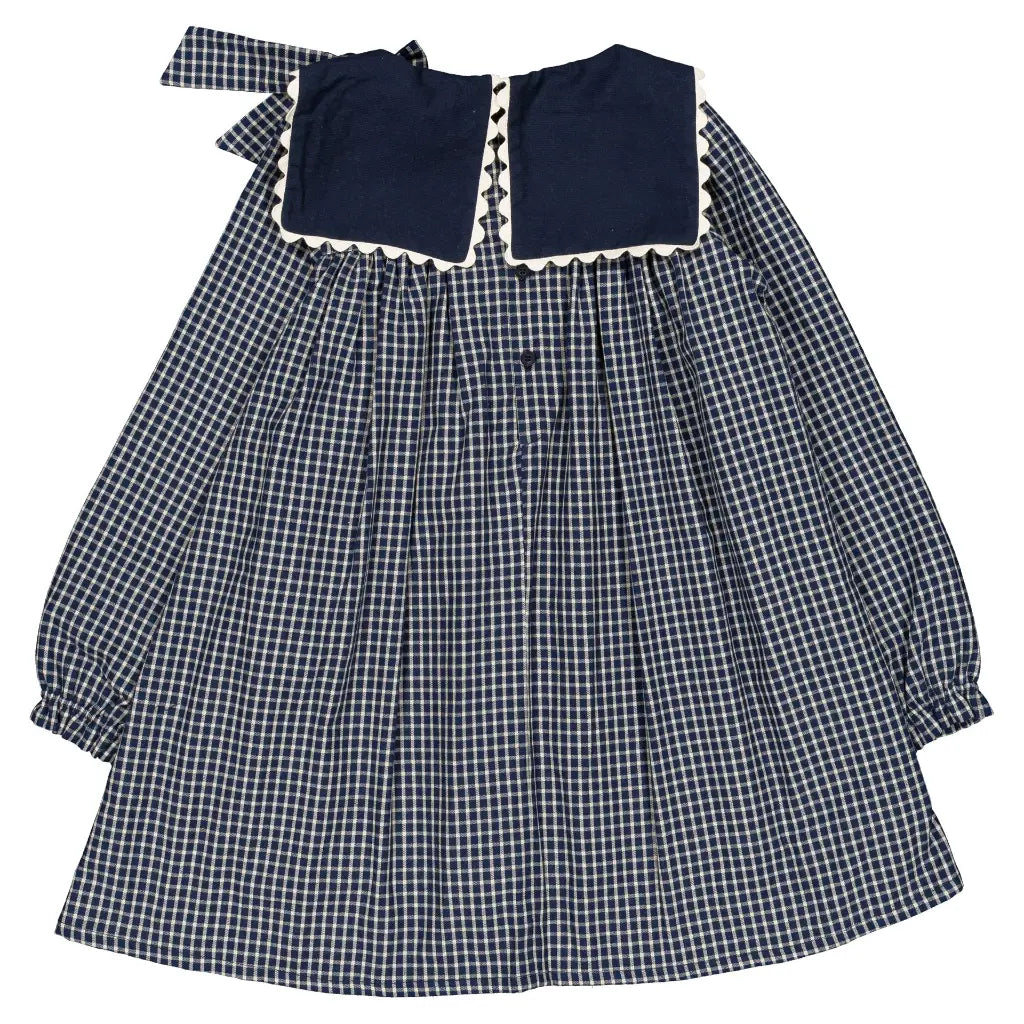Dress ELIE - blue&ecru check [Maison Marelle](26FW)drop1 7