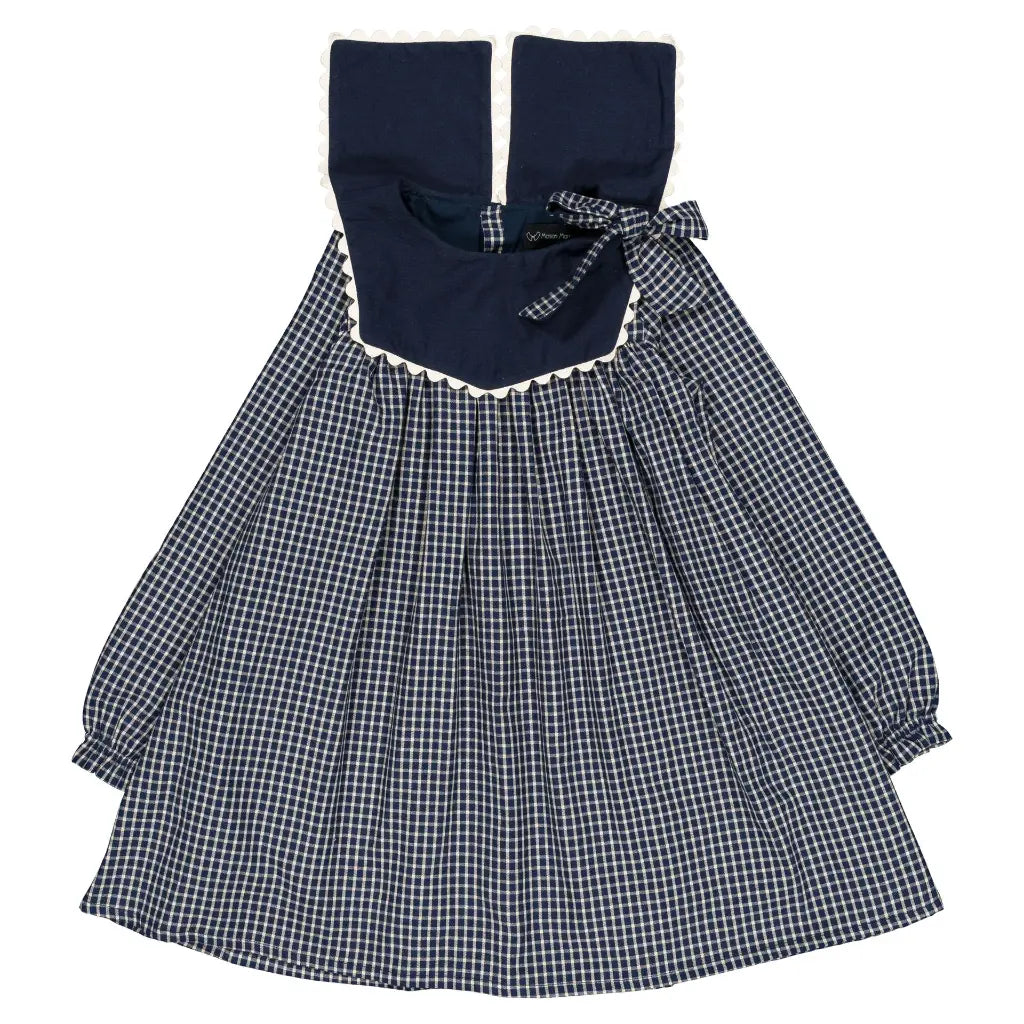 Dress ELIE - blue&ecru check [Maison Marelle](26FW)drop1 8