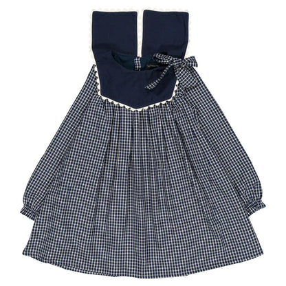 Dress ELIE - blue&ecru check [Maison Marelle](26FW)drop1 8
