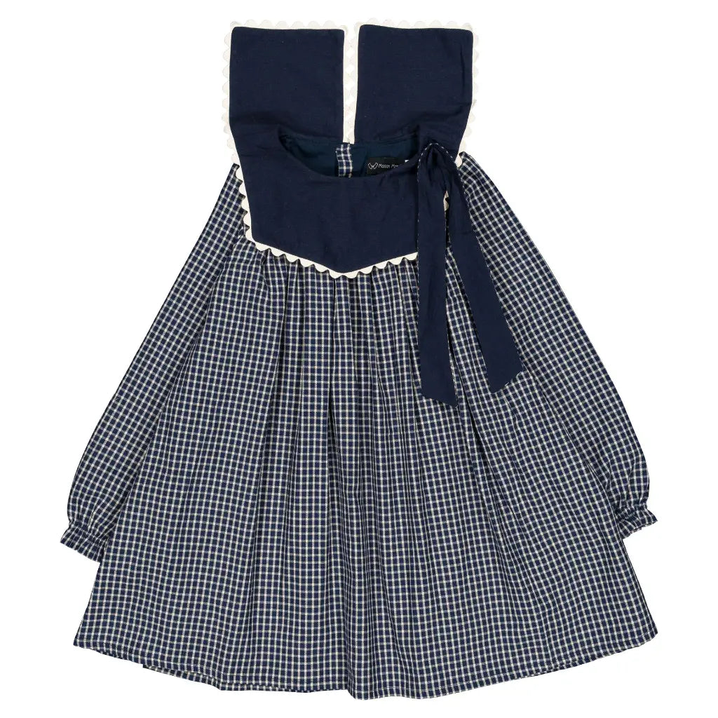 Dress ELIE - blue&ecru check [Maison Marelle](26FW)drop1 9