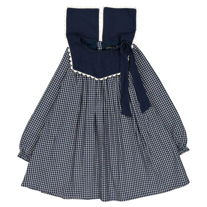 Dress ELIE - blue&ecru check [Maison Marelle](26FW)drop1 9