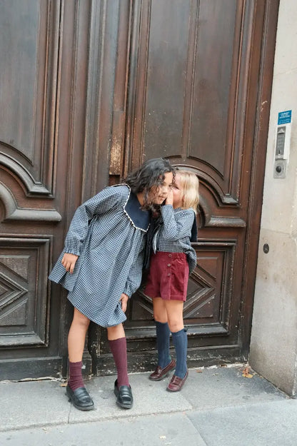 Dress ELIE - blue&ecru check [Maison Marelle](26FW)drop1 11