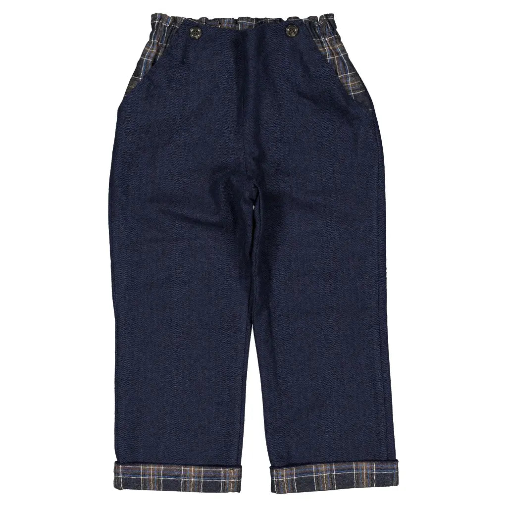 Pants LEBON - blue chevron / blue tartan [Maison Marelle](26FW)drop1 5