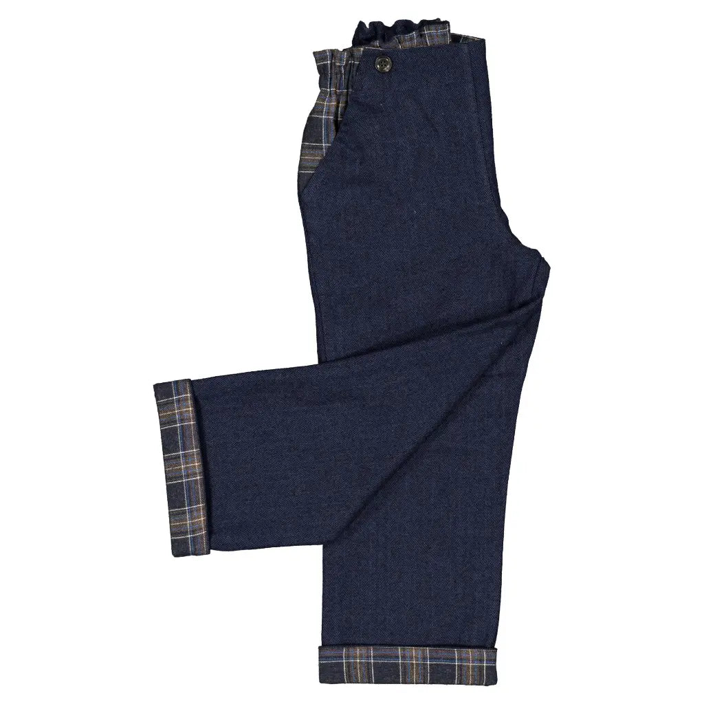 Pants LEBON - blue chevron / blue tartan [Maison Marelle](26FW)drop1 6