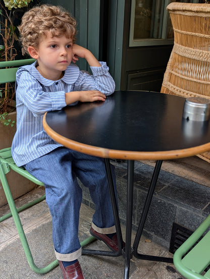 Pants LEBON - blue denim / heathered oatmeal [Maison Marelle](26FW)drop1 2