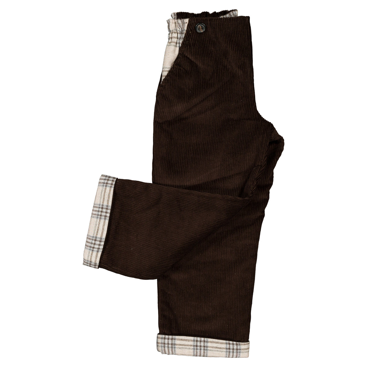 Pants LEBON - brown velvet / beige tartan [Maison Marelle](26FW)drop1 1