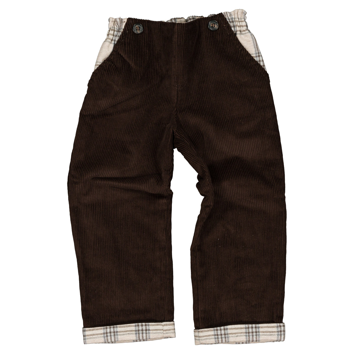 Pants LEBON - brown velvet / beige tartan [Maison Marelle](26FW)drop1 2