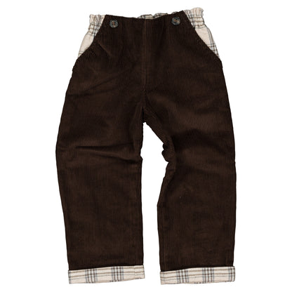 Pants LEBON - brown velvet / beige tartan [Maison Marelle](26FW)drop1 2