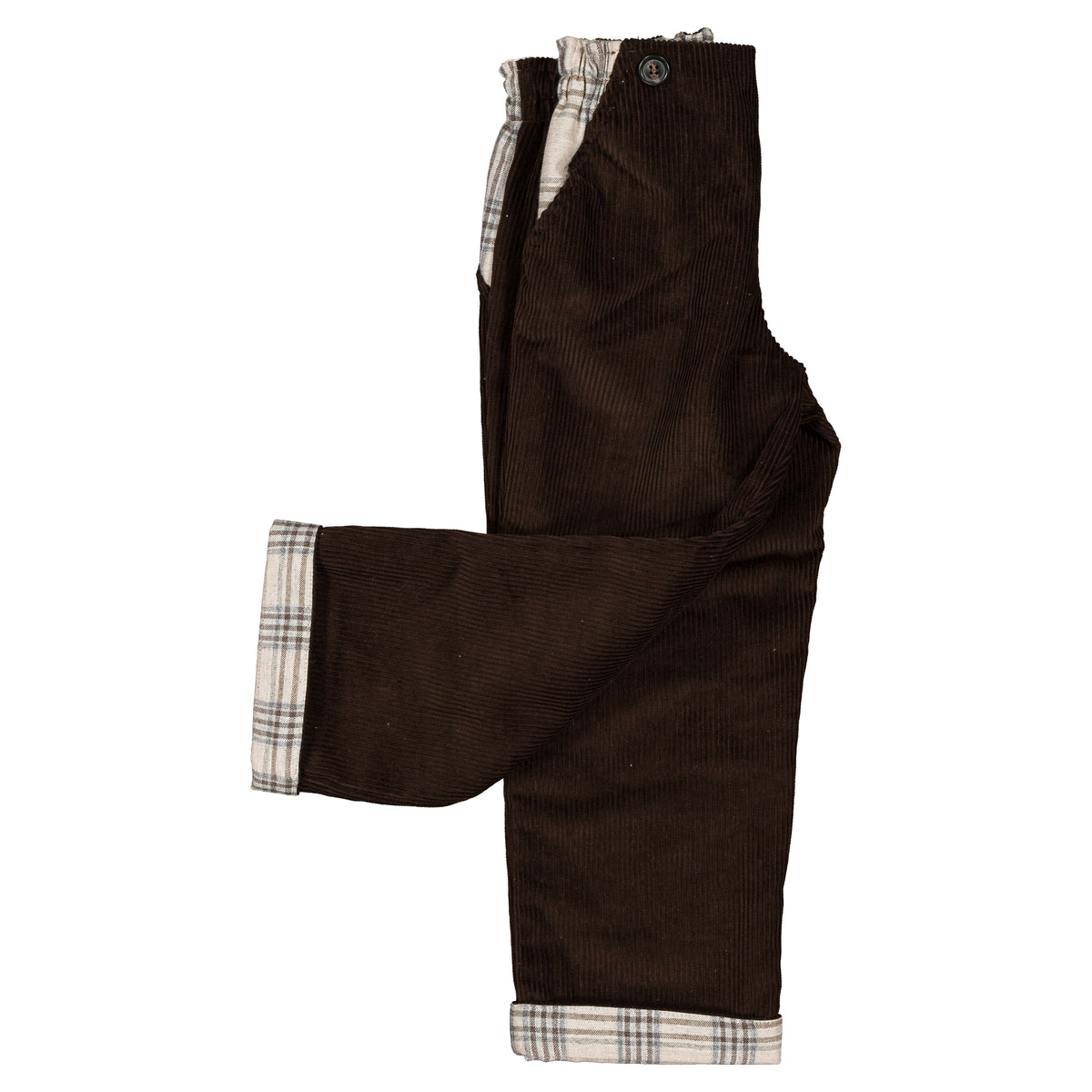 Pants LEBON - brown velvet / beige tartan [Maison Marelle](26FW)drop1 3