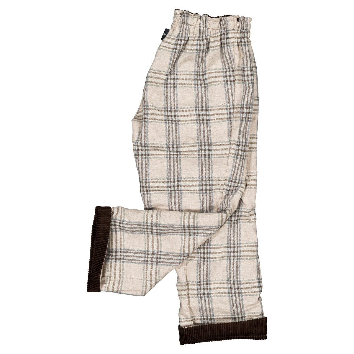 Pants LEBON - brown velvet / beige tartan [Maison Marelle](26FW)drop1 4