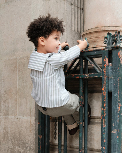 Pants LEBON - velvet beige / sauge linen [Maison Marelle](26FW)drop1 3