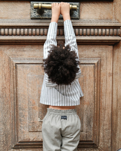 Pants LEBON - velvet beige / sauge linen [Maison Marelle](26FW)drop1 5