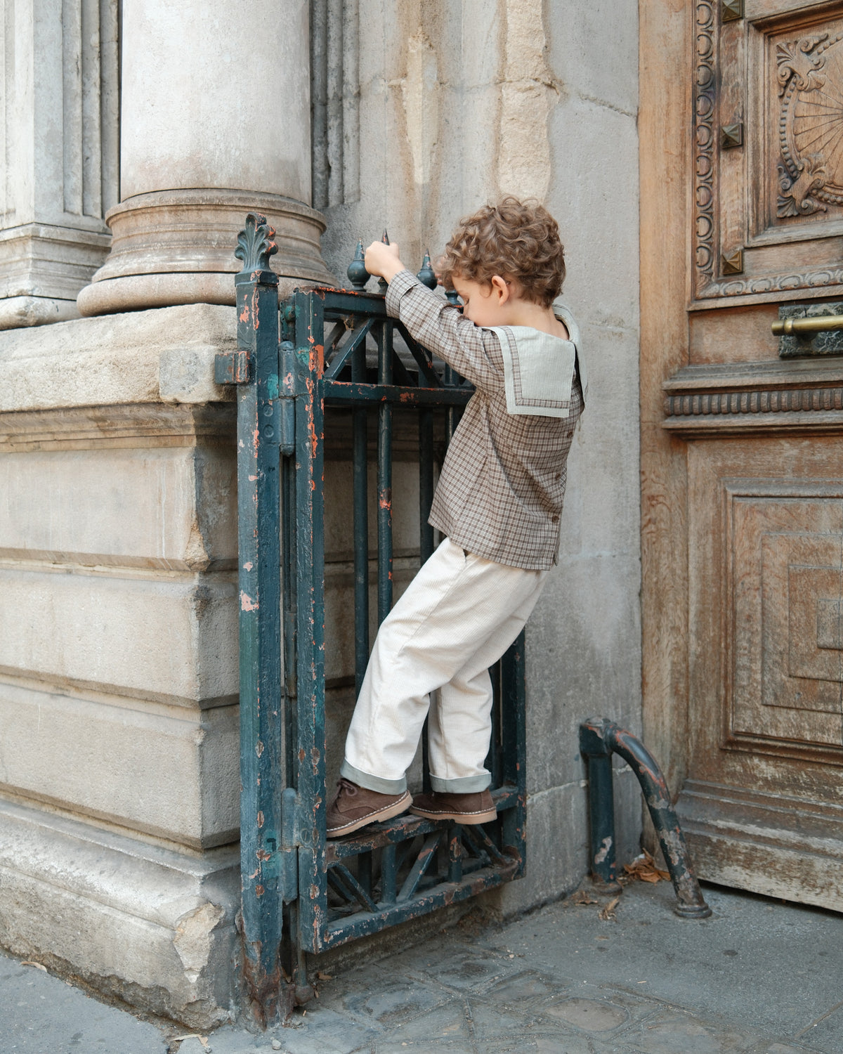 Pants LEBON - velvet beige / sauge linen [Maison Marelle](26FW)drop1 9