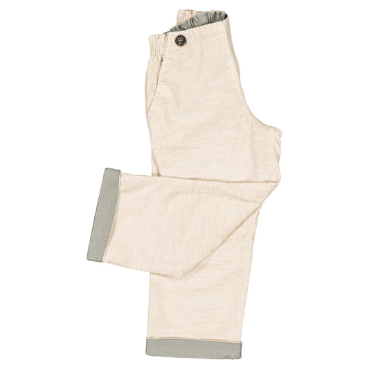 Pants LEBON - velvet beige / sauge linen [Maison Marelle](26FW)drop1 19
