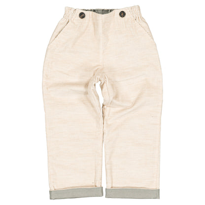 Pants LEBON - velvet beige / sauge linen [Maison Marelle](26FW)drop1 20