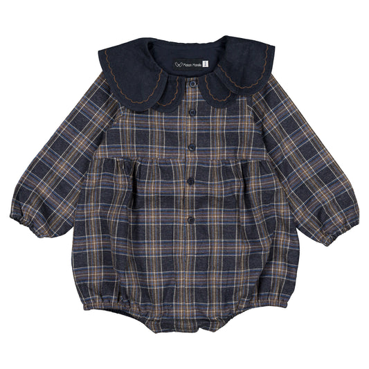 Romper LOTA - blue tartan [Maison Marelle](26FW)drop1 6
