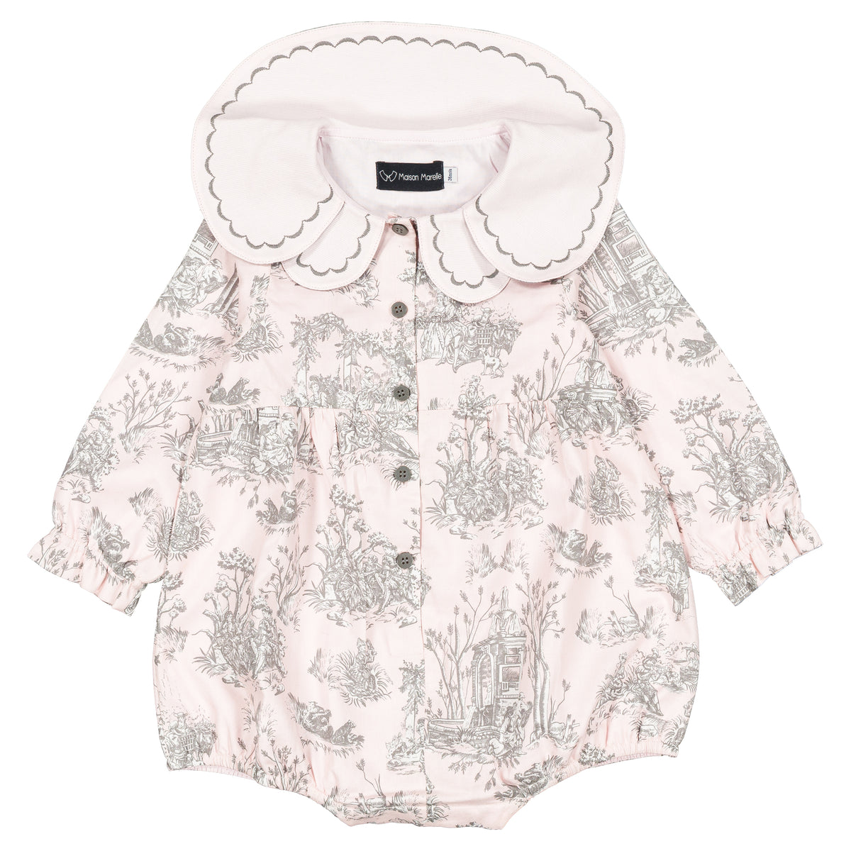 Romper LOTA - pink jouy print [Maison Marelle](26FW)drop1 2