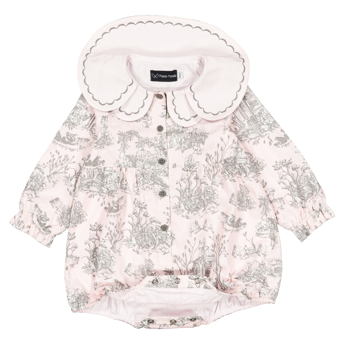 Romper LOTA - pink jouy print [Maison Marelle](26FW)drop1 4