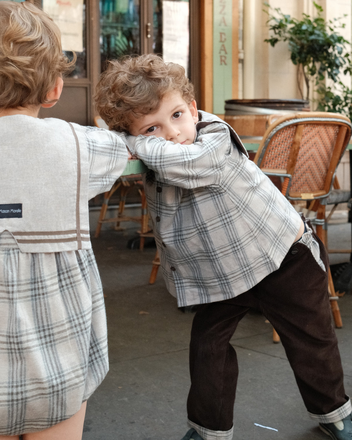 Romper MAZET - beige tartan [Maison Marelle](26FW)drop1 2