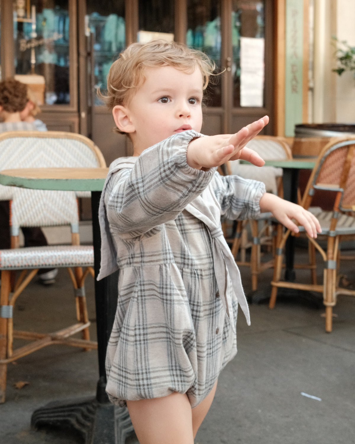 Romper MAZET - beige tartan [Maison Marelle](26FW)drop1 3