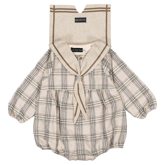 Romper MAZET - beige tartan [Maison Marelle](26FW)drop1 4
