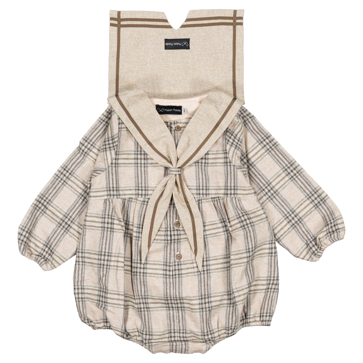 Romper MAZET - beige tartan [Maison Marelle](26FW)drop1 5