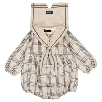 Romper MAZET - beige tartan [Maison Marelle](26FW)drop1 5