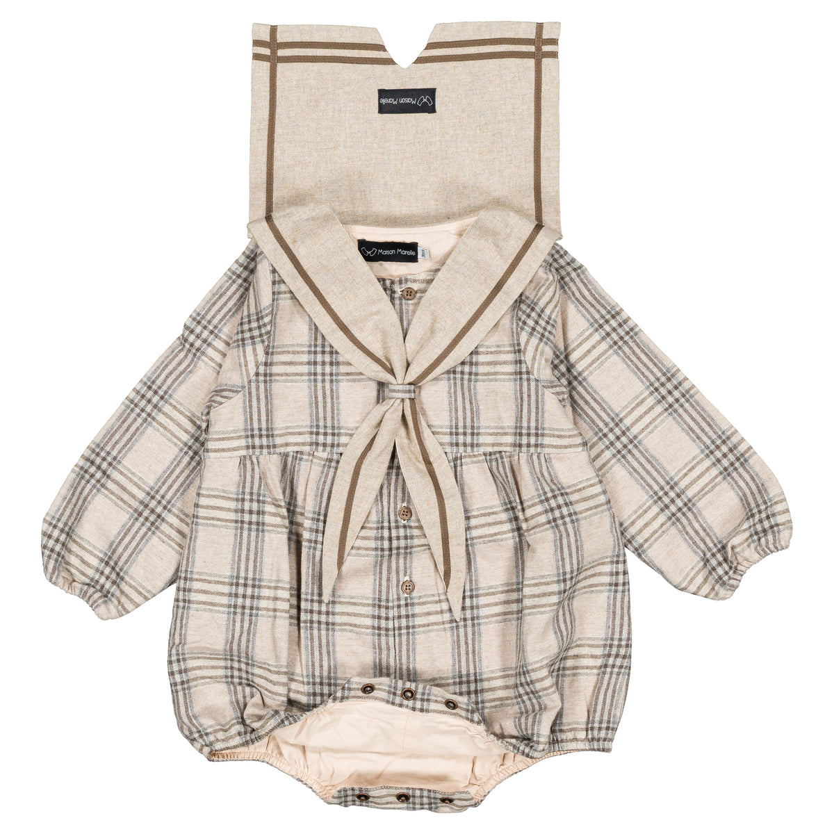 Romper MAZET - beige tartan [Maison Marelle](26FW)drop1 6