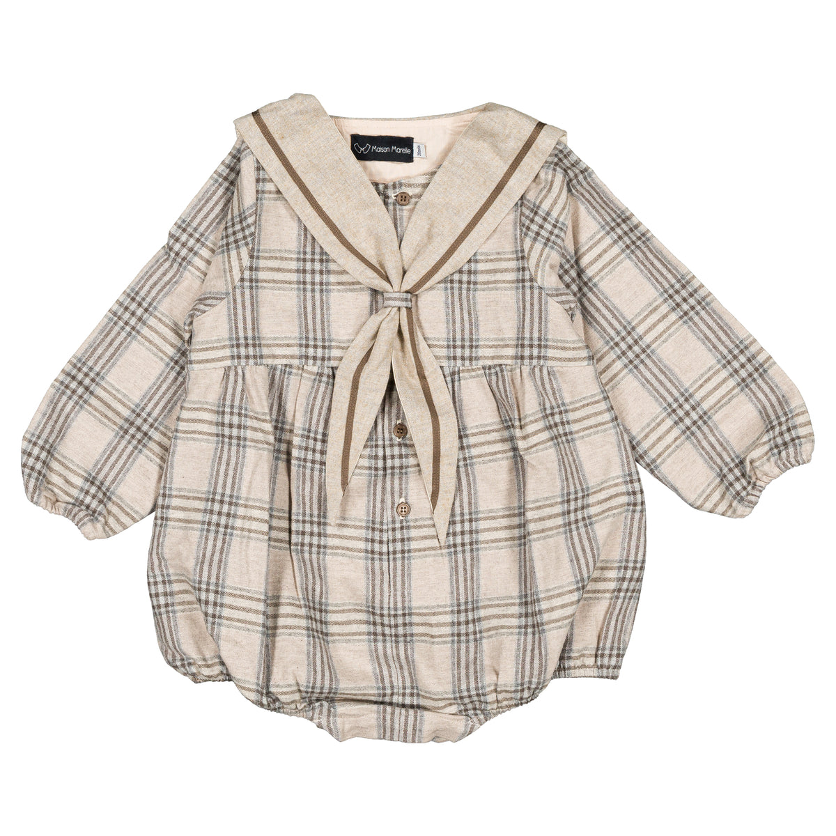 Romper MAZET - beige tartan [Maison Marelle](26FW)drop1 7