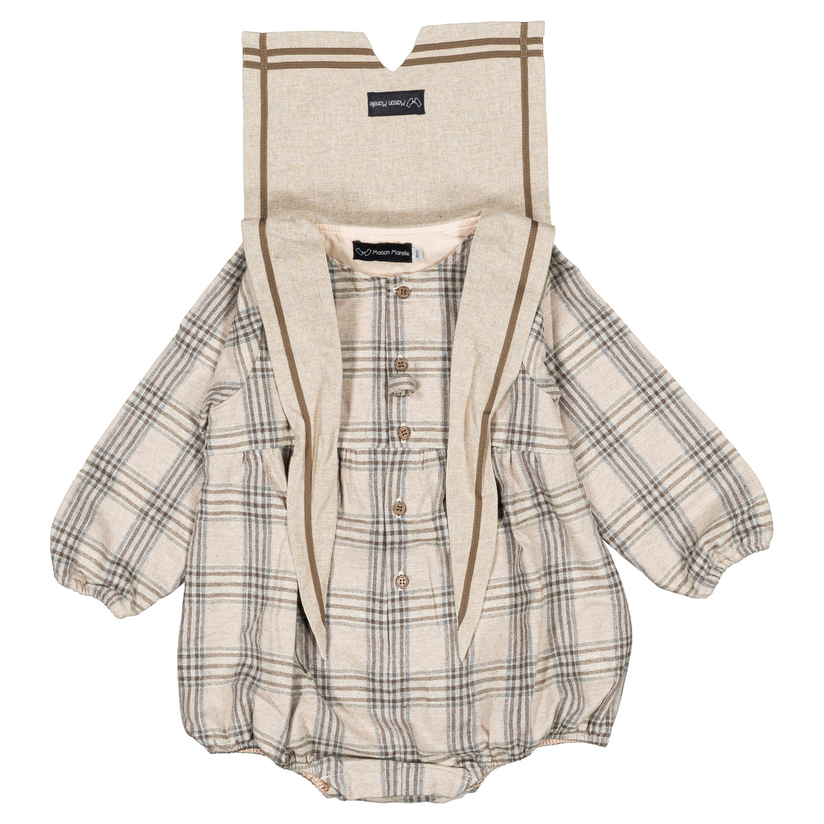 Romper MAZET - beige tartan [Maison Marelle](26FW)drop1 8