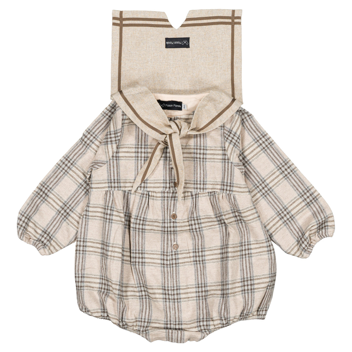 Romper MAZET - beige tartan [Maison Marelle](26FW)drop1 9