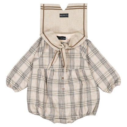 Romper MAZET - beige tartan [Maison Marelle](26FW)drop1 9