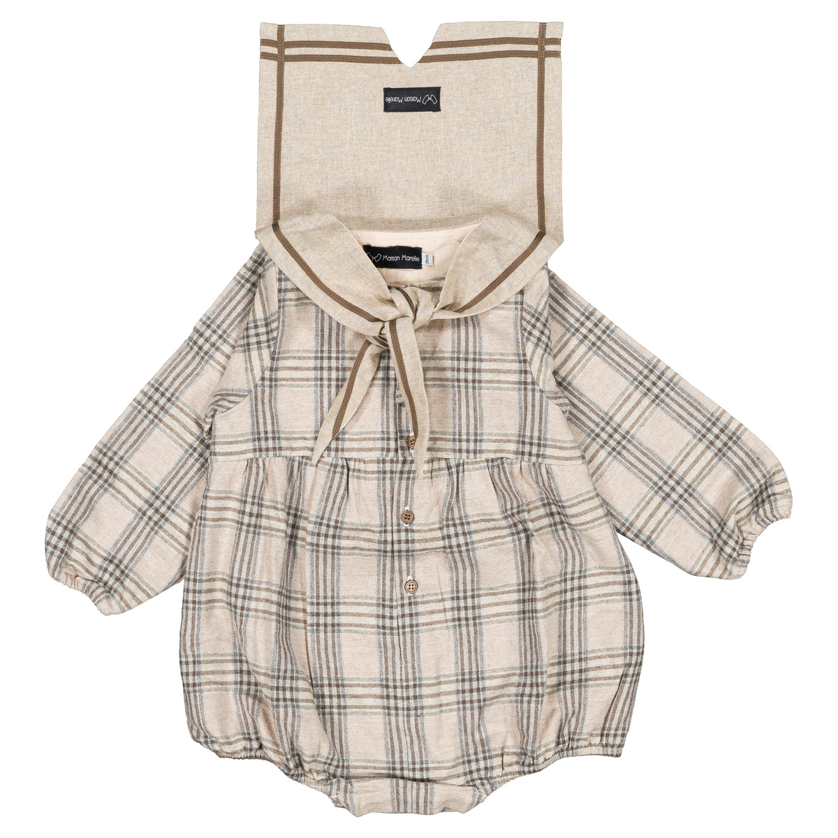 Romper MAZET - beige tartan [Maison Marelle](26FW)drop1 10
